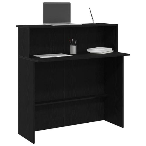 Vidaxl Bureau De Réception Noir 100x50x103,5 Cm Bois D'ingénierie