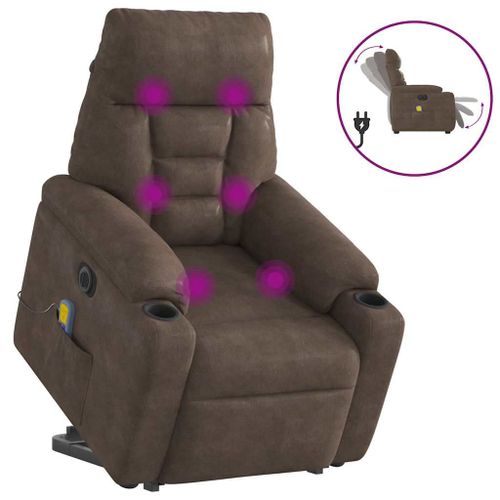 Vidaxl Fauteuil Inclinable De Massage Électrique Marron