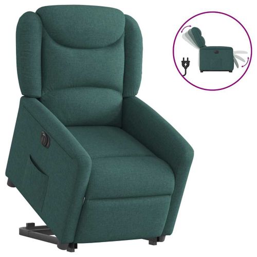 Vidaxl Fauteuil Inclinable Électrique Vert Foncé Tissu