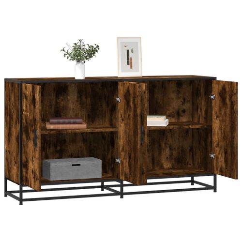 Vidaxl Buffet Chêne Fumé 134x35x76 Cm Bois D'ingénierie