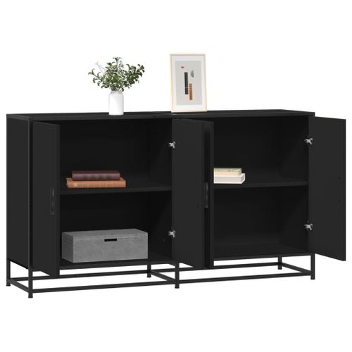 Vidaxl Buffet Noir 134x35x76 Cm Bois D'ingénierie