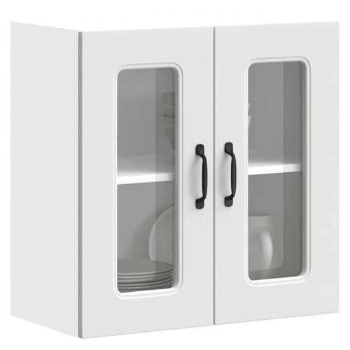 Vidaxl Armoire Murale De Cuisine Avec Porte En Verre Kalmar Blanc