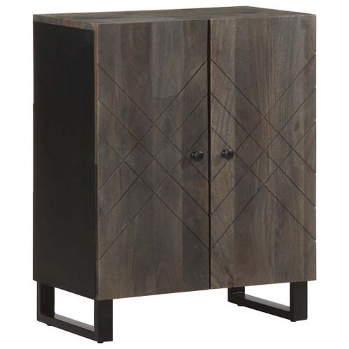Vidaxl Buffet Noir 60x33x75 Cm Bois Massif De Manguier