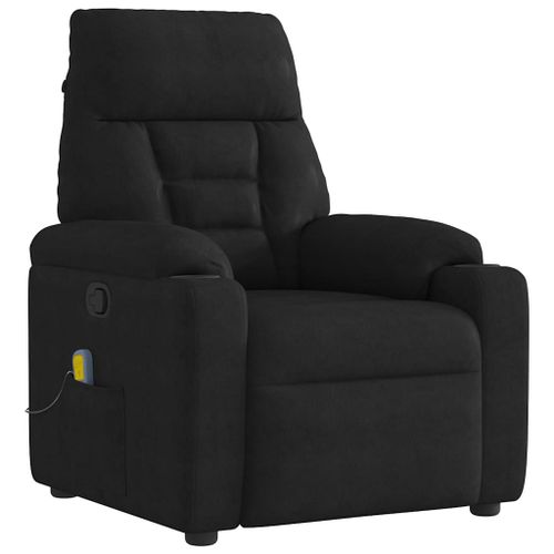 Vidaxl Fauteuil Inclinable De Massage Noir Tissu Microfibre