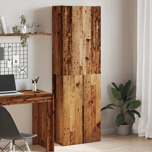 Vidaxl Buffet Haut Vieux Bois 60x32x190 Cm Bois D'ingénierie