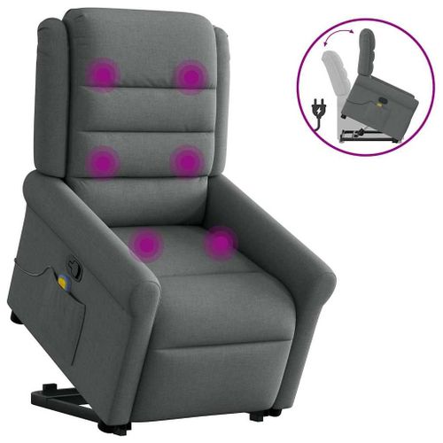 Vidaxl Fauteuil De Massage Inclinable Gris Foncé Tissu