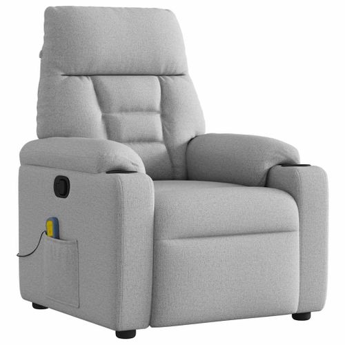 Vidaxl Fauteuil De Massage Inclinable Gris Nuage Tissu