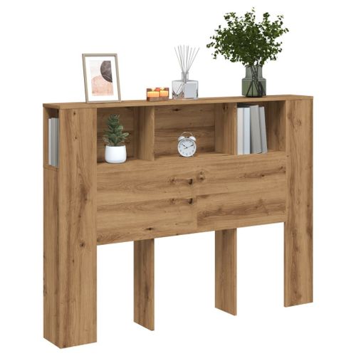 Vidaxl Armoire De Tête De Lit Chêne Artisanal 140x18,5x102,5 Cm