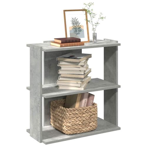 Vidaxl Bibliothèque À 3 Niveaux Gris Béton 60x30x60 Cm Bois Ingénierie