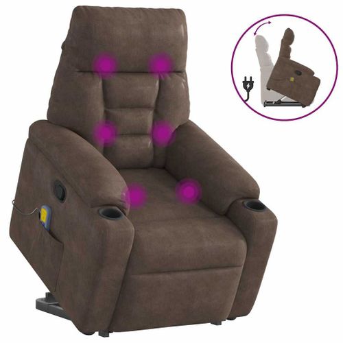 Vidaxl Fauteuil Inclinable De Massage Marron Tissu Microfibre