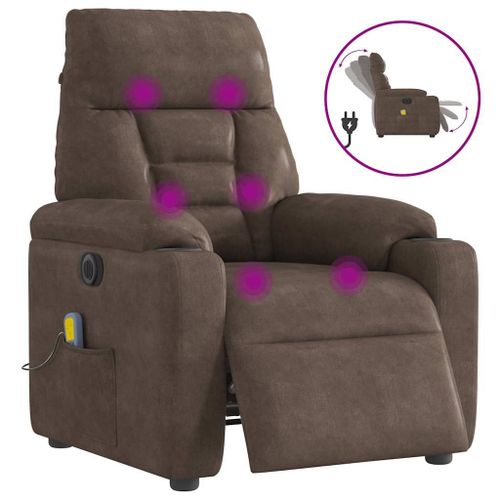 Vidaxl Fauteuil Inclinable De Massage Électrique Marron