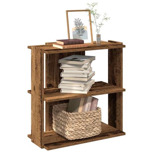 Vidaxl Bibliothèque À 3 Niveaux Vieux Bois 60x30x60 Cm Bois Ingénierie