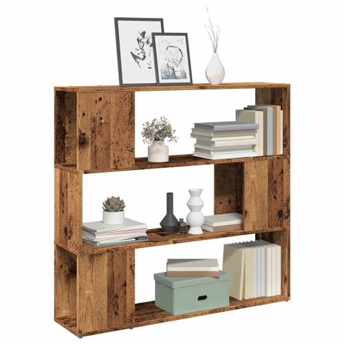Vidaxl Bibliothèque/Séparateur De Pièce Vieux Bois 100x24x94 Cm