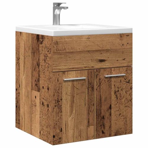Vidaxl Meuble Lavabo De Salle De Bain Vieux Bois Bois D'ingénierie