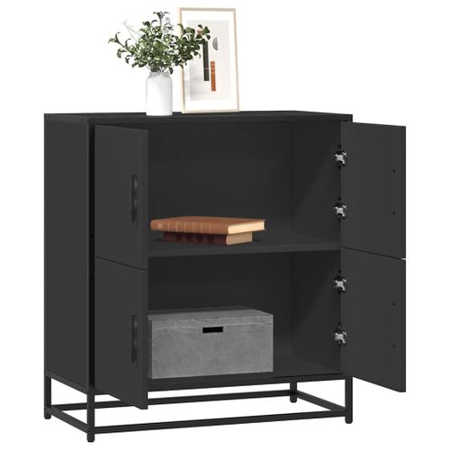 Vidaxl Buffet Noir 68x35x76 Cm Bois D'ingénierie