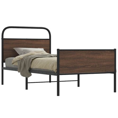 Vidaxl Cadre De Lit Sans Matelas 100x190 Cm Chêne Marron