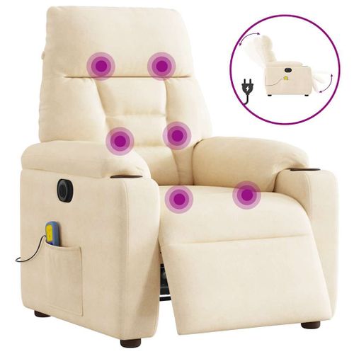Vidaxl Fauteuil Inclinable De Massage Électrique Beige