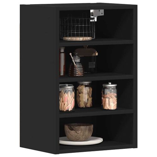 Vidaxl Armoire Suspendue Noir 40x29,5x60 Cm Bois D'ingénierie