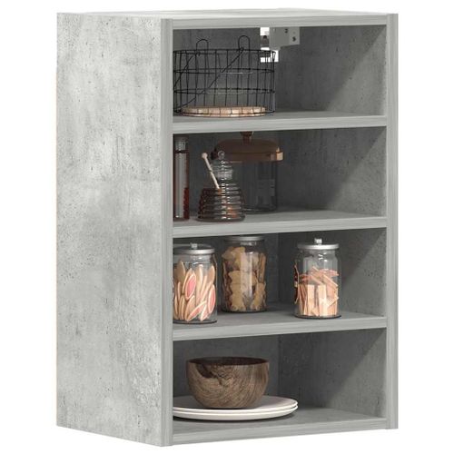 Vidaxl Armoire Suspendue Gris Béton 40x29,5x60 Cm Bois D'ingénierie