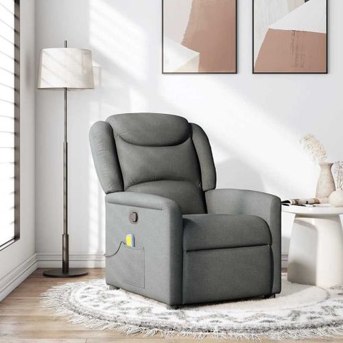 Vidaxl Fauteuil De Massage Inclinable Gris Foncé Tissu