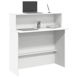 Vidaxl Bureau De Réception Blanc 100x50x103,5 Cm Bois D'ingénierie