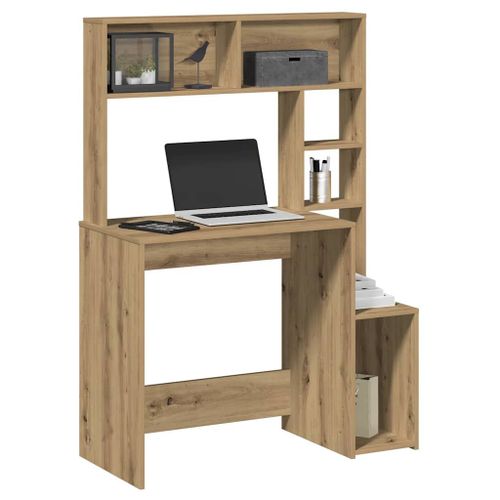 Vidaxl Bureau Avec Étagères Chêne Artisanal Bois D'ingénierie