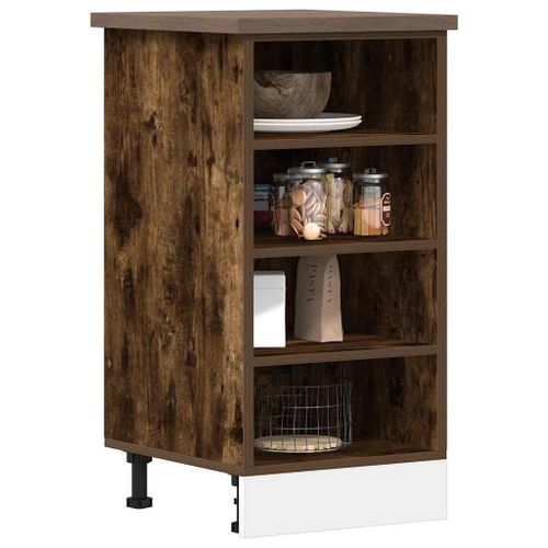 Vidaxl Armoire De Plancher Chêne Fumé 40x44,5x81,5cm Bois D'ingénierie