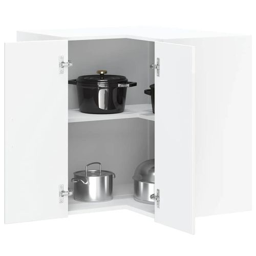Vidaxl Armoire Murale D'angle De Cuisine Porto Blanc Brillant