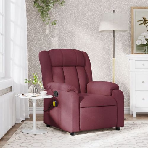 Vidaxl Fauteuil De Massage Inclinable Rouge Bordeaux Tissu