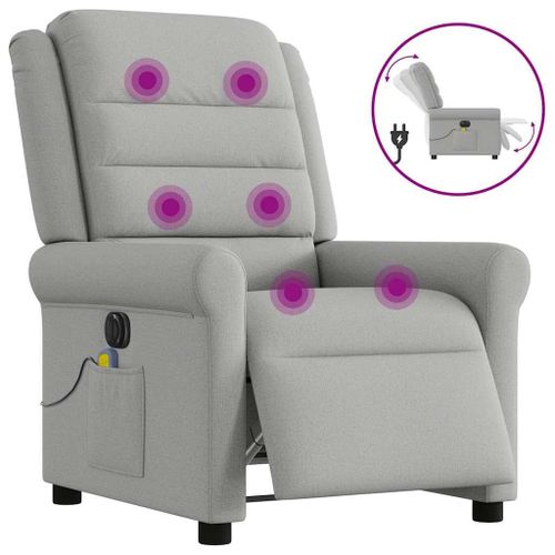 Vidaxl Fauteuil De Massage Inclinable Électrique Gris Nuage Tissu
