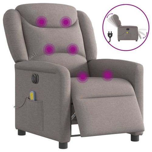 Vidaxl Fauteuil De Massage Inclinable Électrique Taupe Tissu