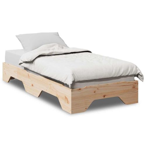 Vidaxl Cadre De Lit Sans Matelas Empilable 100x200 Cm Bois Massif