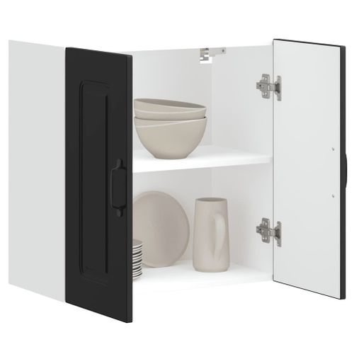 Vidaxl Armoire Murale De Cuisine Kalmar Noir Bois D'ingénierie