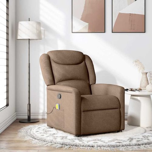 Vidaxl Fauteuil De Massage Inclinable Marron Tissu