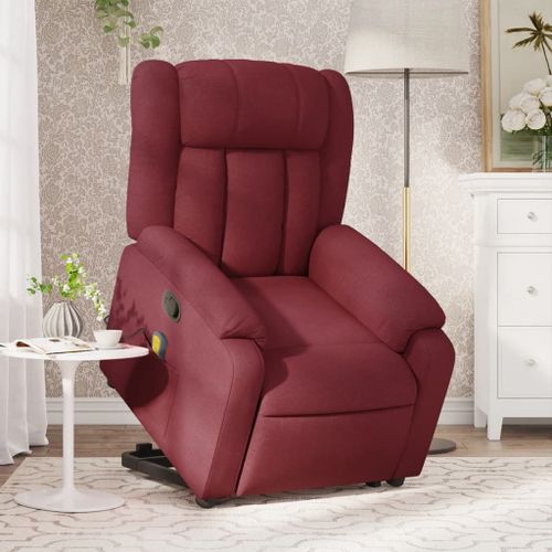 Vidaxl Fauteuil Inclinable De Massage Rouge Bordeaux Tissu