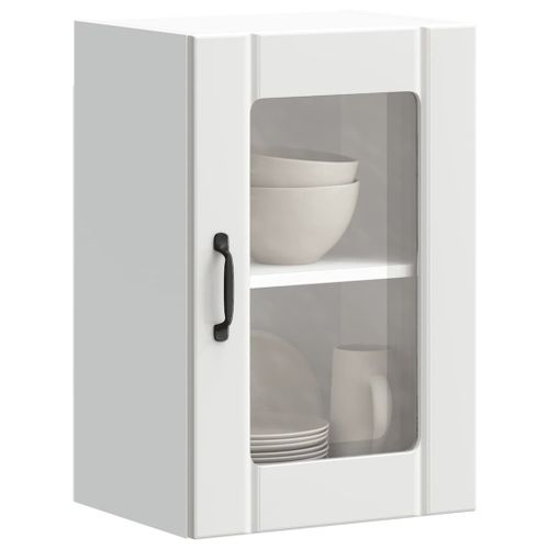 Vidaxl Armoire Murale De Cuisine Avec Porte En Verre Lucca Blanc
