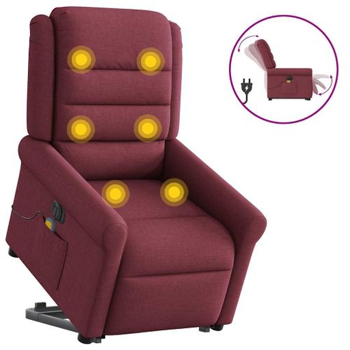 Vidaxl Fauteuil Inclinable De Massage Électrique Rouge Bordeaux Tissu