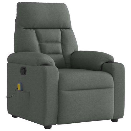 Vidaxl Fauteuil De Massage Inclinable Gris Foncé Tissu