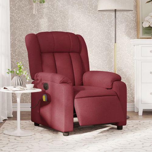 Vidaxl Fauteuil De Massage Inclinable Électrique Rouge Bordeaux Tissu