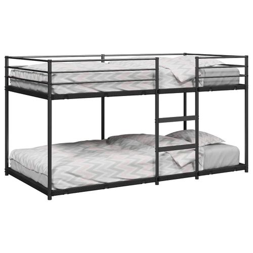 Vidaxl Lit Superposé Sans Matelas Noir 75x190 Cm Acier