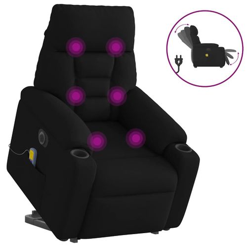 Vidaxl Fauteuil Inclinable De Massage Électrique Noir Tissu