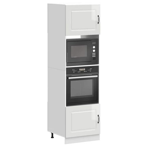 Vidaxl Armoires De Four 2 Pcs Lucca Blanc Brillant Bois D'ingénierie