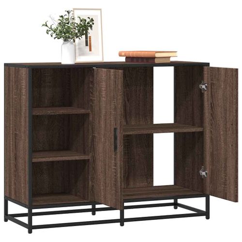 Vidaxl Buffet Chêne Marron 92x35x76 Cm Bois D'ingénierie
