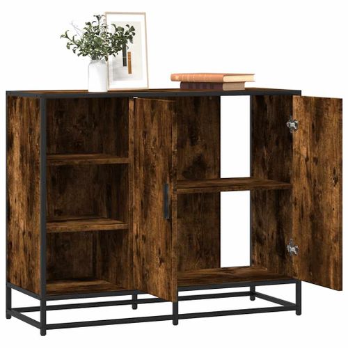 Vidaxl Buffet Chêne Fumé 92x35x76 Cm Bois D'ingénierie