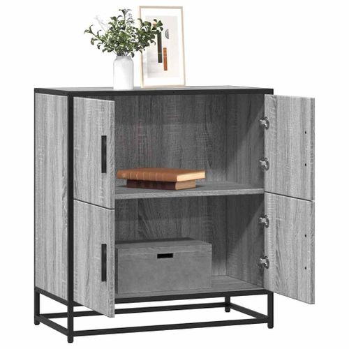 Vidaxl Buffet Sonoma Gris 68x35x76 Cm Bois D'ingénierie