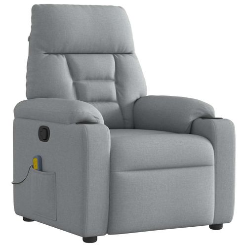 Vidaxl Fauteuil De Massage Inclinable Gris Clair Tissu