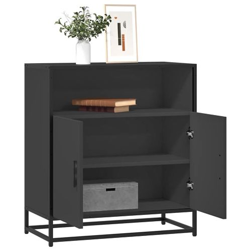 Vidaxl Buffet Noir 68x35x76 Cm Bois D'ingénierie