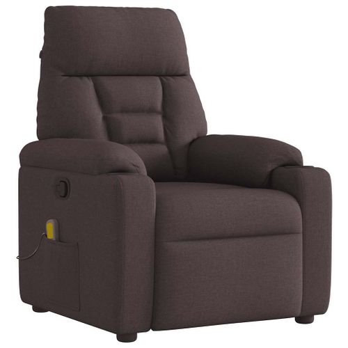 Vidaxl Fauteuil De Massage Inclinable Marron Foncé Tissu