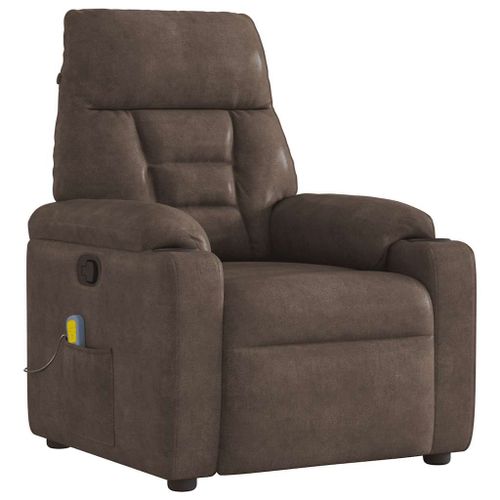 Vidaxl Fauteuil Inclinable De Massage Marron Tissu Microfibre