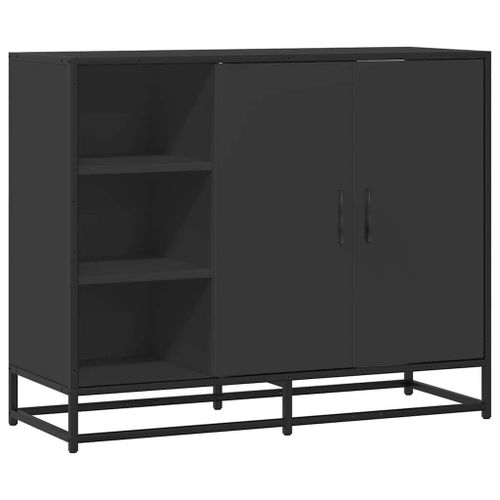 Vidaxl Buffet Noir 92x35x76 Cm Bois D'ingénierie